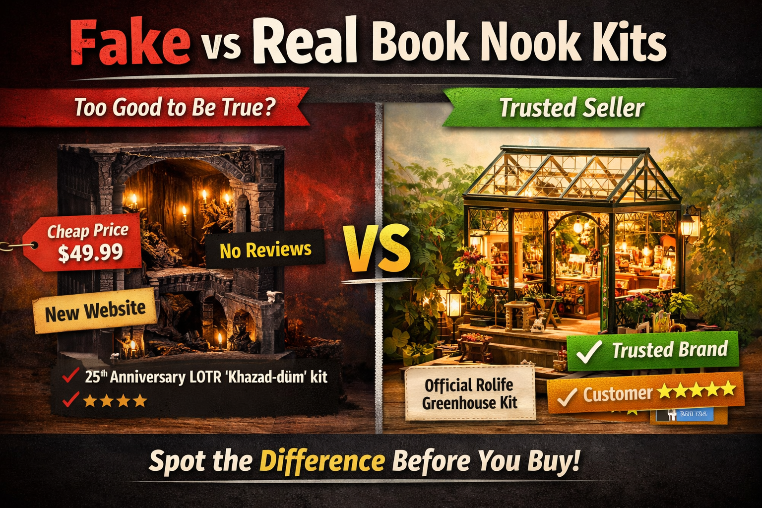 ⚠️ Fake Book Nook Kits & Scam Websites: How to Spot Them Before You Buy
