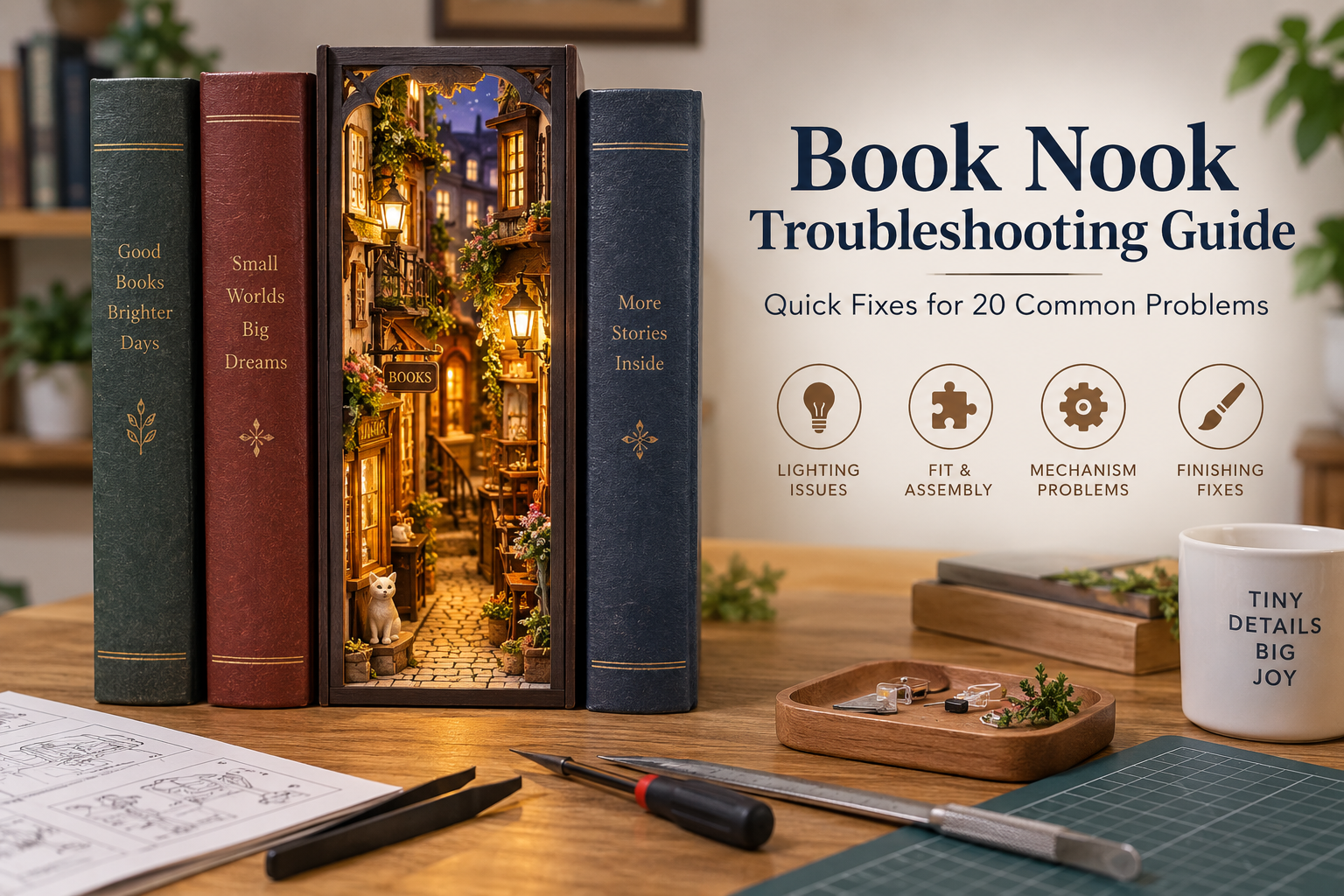 Book Nook Troubleshooting Guide – quick fixes for common book nook problem